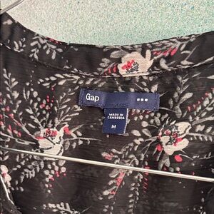 GAP Black Top with Floral Design